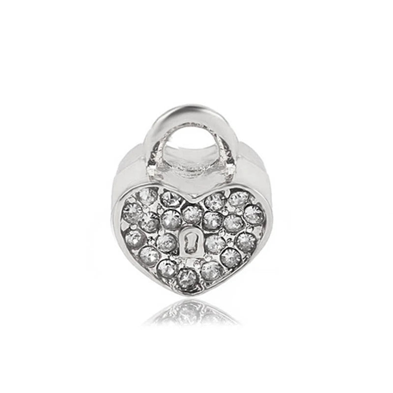 1pc New Fashion Crystal Love Heart Dreamcatcher Charms Beads fit Pandor Bracelets Necklaces For Women DIY Jewelry Accessories