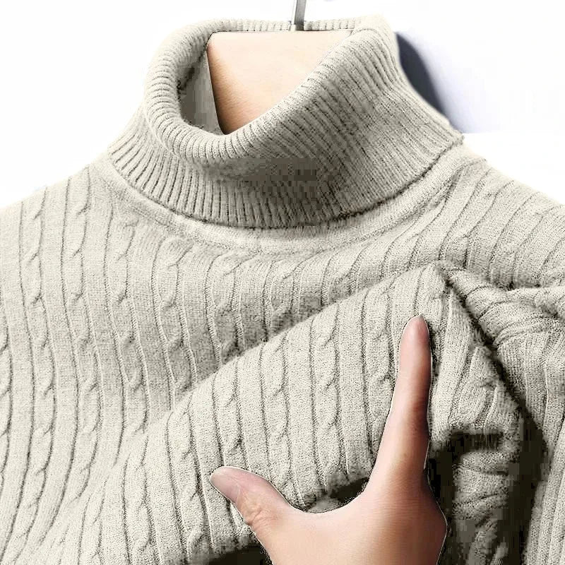 Animal Game Men's Long Sleeve Knit Cold Blouse Outdoor Turtleneck Pullover Sweater Casual Sweater Winter Basic Warm Sweatshirts