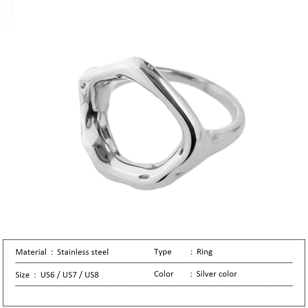 Waterproof Stainless Steel Ring for Women Non-fading Heart Ring Stylish Metal Rings Simple New Jewelry Wholesale Dropshipping