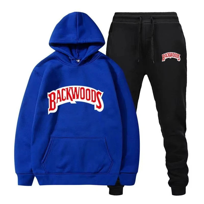 Winter Hoodie Sets Men Fashion Fleece Red Hoodies Black Brand Pants Casual Jogger Suit Tracksuit Sweatshirt Woman Pullover