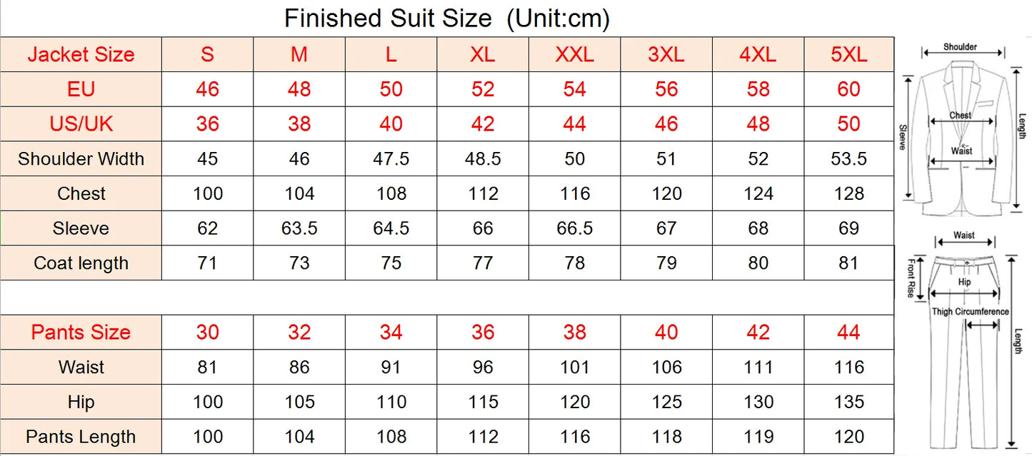 2 Piece Men's Wedding Suit Fashion Male Slim Business Office Suit Men Blazer Pants Male Tuxedos For Groom Wedding Costume Homme