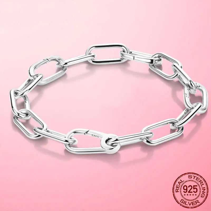 Original Gold Color Me Bracelet 925 Silver Me Lobster Clasp Chain Link Femme Bracelet For Women Jewelry Gift Pulseira