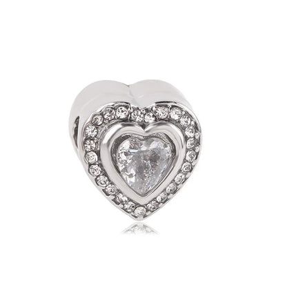 1pc New Fashion Crystal Love Heart Dreamcatcher Charms Beads fit Pandor Bracelets Necklaces For Women DIY Jewelry Accessories