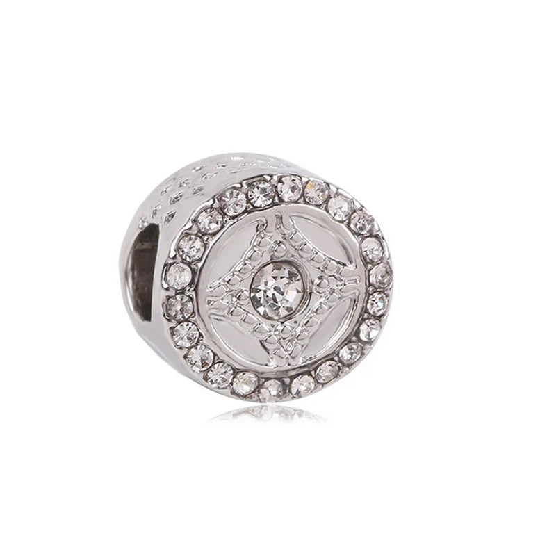 1pc New Fashion Crystal Love Heart Dreamcatcher Charms Beads fit Pandor Bracelets Necklaces For Women DIY Jewelry Accessories