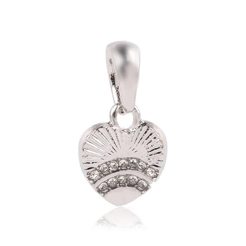 1pc New Fashion Crystal Love Heart Dreamcatcher Charms Beads fit Pandor Bracelets Necklaces For Women DIY Jewelry Accessories