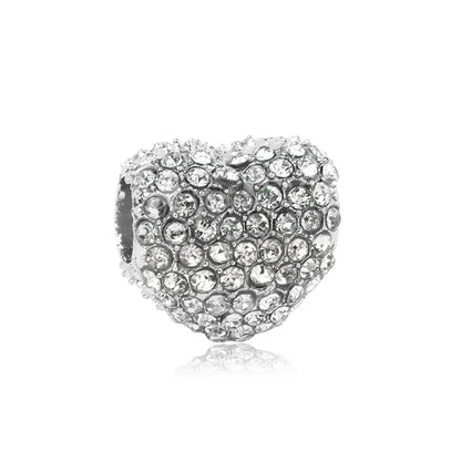 1pc New Fashion Crystal Love Heart Dreamcatcher Charms Beads fit Pandor Bracelets Necklaces For Women DIY Jewelry Accessories