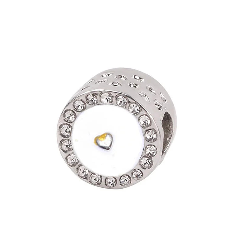 1pc New Fashion Crystal Love Heart Dreamcatcher Charms Beads fit Pandor Bracelets Necklaces For Women DIY Jewelry Accessories