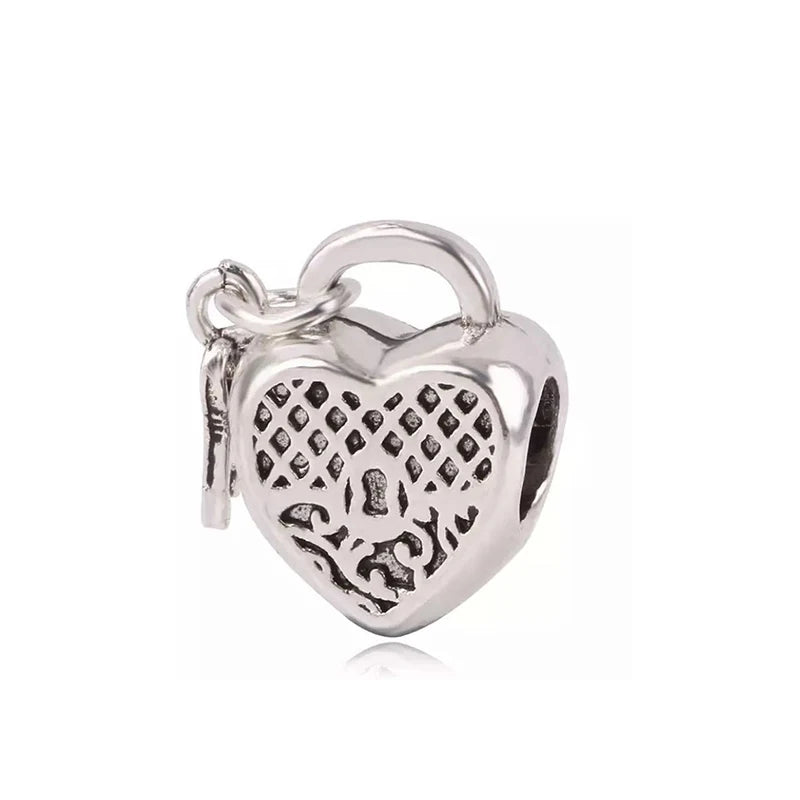 1pc New Fashion Crystal Love Heart Dreamcatcher Charms Beads fit Pandor Bracelets Necklaces For Women DIY Jewelry Accessories