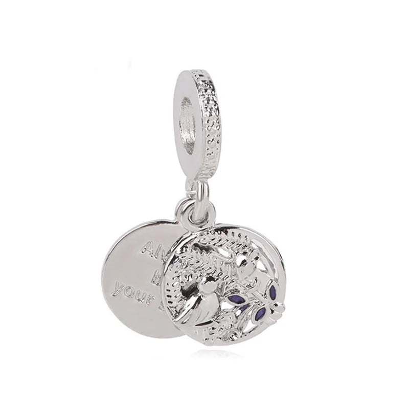 1pc New Fashion Crystal Love Heart Dreamcatcher Charms Beads fit Pandor Bracelets Necklaces For Women DIY Jewelry Accessories