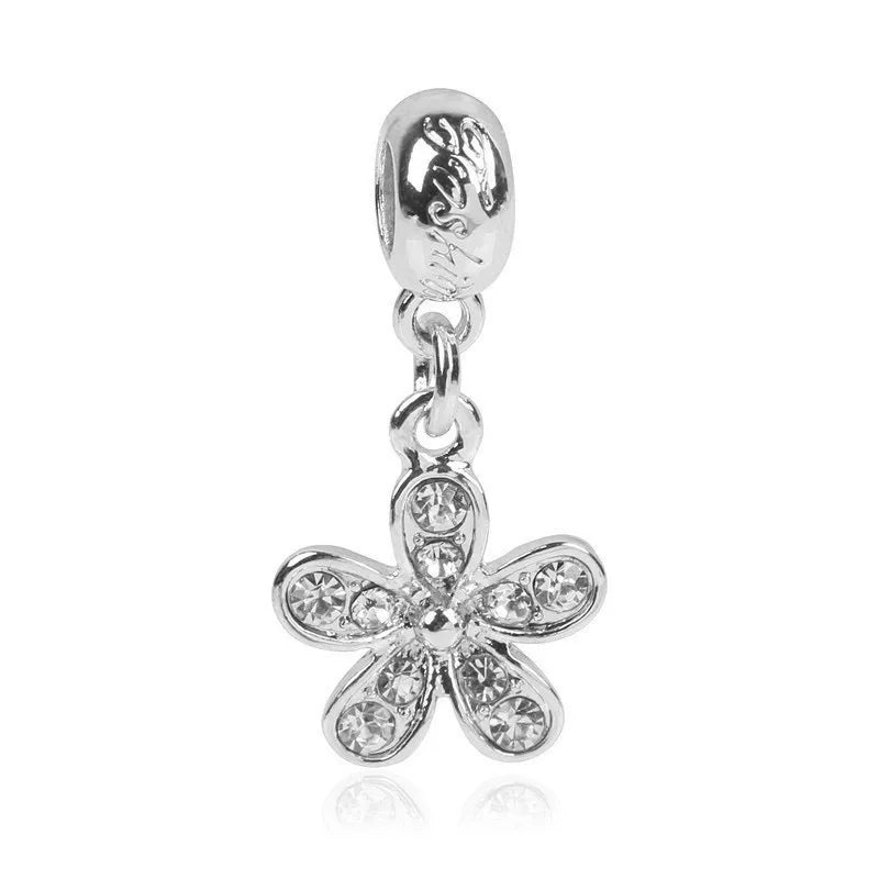 1pc New Fashion Crystal Love Heart Dreamcatcher Charms Beads fit Pandor Bracelets Necklaces For Women DIY Jewelry Accessories