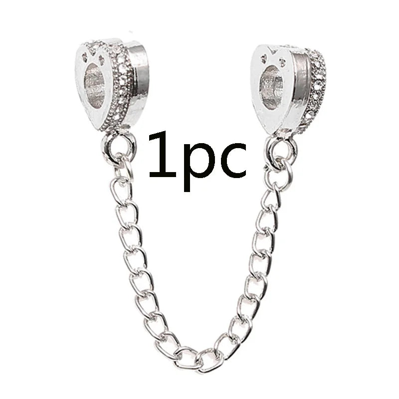 1pc New Fashion Crystal Love Heart Dreamcatcher Charms Beads fit Pandor Bracelets Necklaces For Women DIY Jewelry Accessories