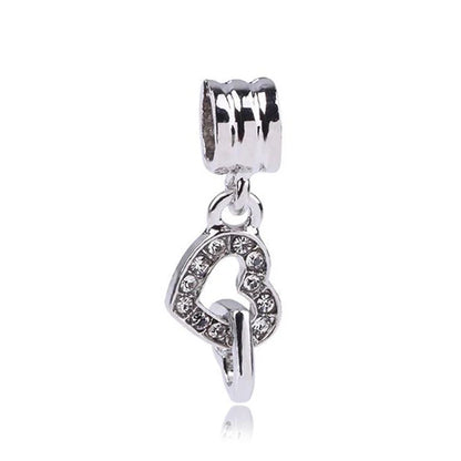 1pc New Fashion Crystal Love Heart Dreamcatcher Charms Beads fit Pandor Bracelets Necklaces For Women DIY Jewelry Accessories