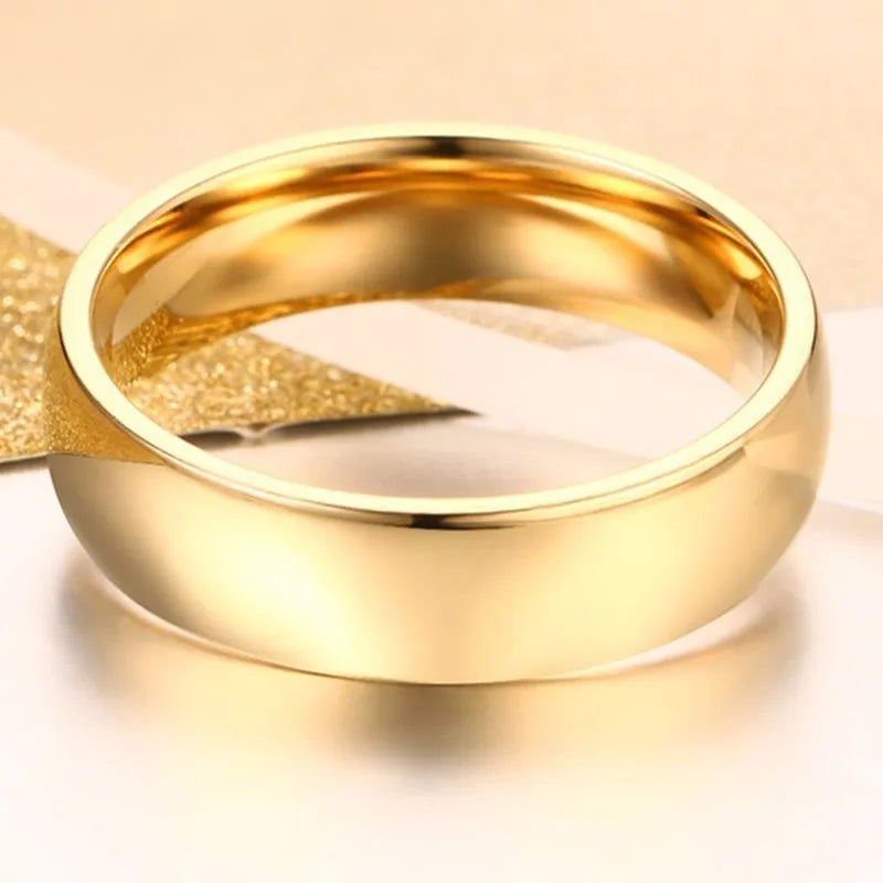 Gold Color Wedding Band Engagement Stainless steel Ring  for Women Men US Sizes 4 5 6 7 8 9 10 11 12 13 14 15 Free Shipping
