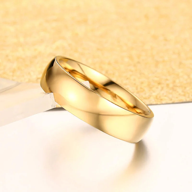 Gold Color Wedding Band Engagement Stainless steel Ring  for Women Men US Sizes 4 5 6 7 8 9 10 11 12 13 14 15 Free Shipping