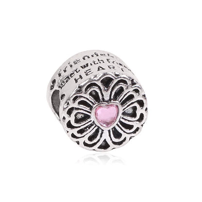 1pc New Fashion Crystal Love Heart Dreamcatcher Charms Beads fit Pandor Bracelets Necklaces For Women DIY Jewelry Accessories