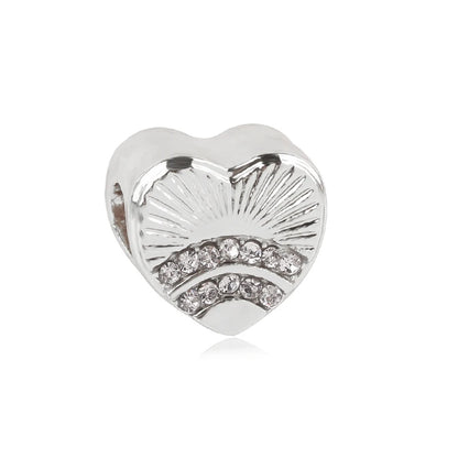 1pc New Fashion Crystal Love Heart Dreamcatcher Charms Beads fit Pandor Bracelets Necklaces For Women DIY Jewelry Accessories