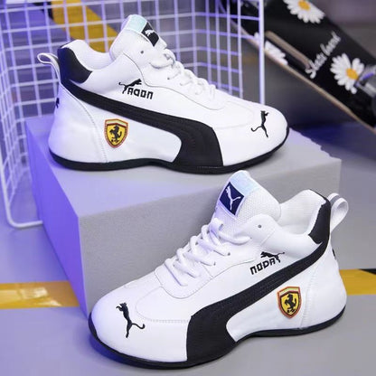 Men's leather surface casual shoes; low-top sports shoes; comfortable white shoes; soft sole men's shoes; new style