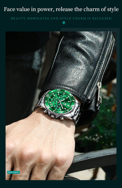 OLEVS Watches For Men Classic with Date Dress Luxury Big Face Waterproof Luminous Men's Wrist Watch Stainless Steel Men Watch