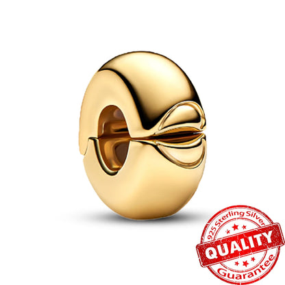 Gold Series 925 Sterling Silver Firefly Leopard Seahorse Crystal Ball Flower Charm Fit DIY Bracelet Necklace Boutique Party Gift