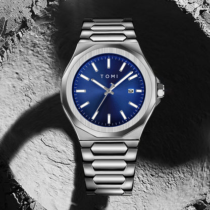 TOMI Luxury Business Men's Watch Gift Box Set High Quality Rose Gold Case Simple and Versatile Quartz Watch Relogio Masculino