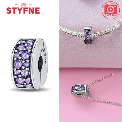 Real Silver 925 Clip Charms Heart Beads Stopper Safety Chain for Original Bracelet Making Fine Jewelry Gifts for Women Diy