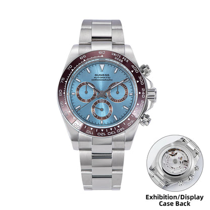 Sugess Diving Mens Watch Panda Automatic Mechanical Chronograph Peacock SL4801 Movement Wristwatch Waterproof Ceramic Bezel New