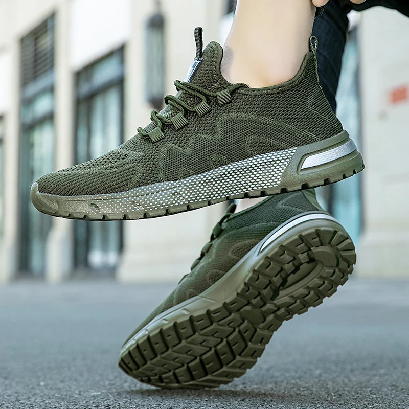 Oiaano Barefoot Man Sport Shoes Mesh Light Breathable Lace-Up Sneakers Causal Soft Sole Leisure Zero Drop Outdoor Work Jogging