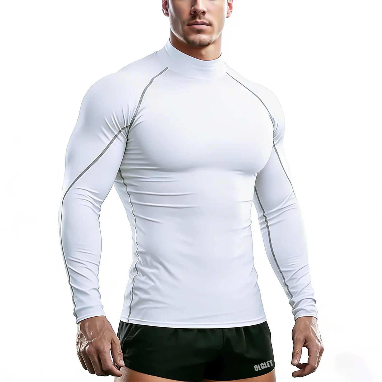 Sport T-shirt Men Compression Running Shirt Elastic Long Sleeve Fitness Athletic Top Gym Workout Undershirt Sportwear