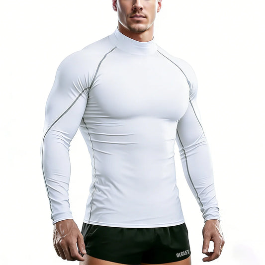 Sport T-shirt Men Compression Running Shirt Elastic Long Sleeve Fitness Athletic Top Gym Workout Undershirt Sportwear
