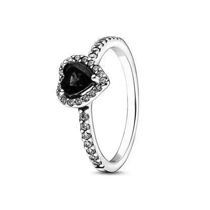 Hot selling 925 chapter pure silver heart-shaped ring, exquisite sparkling crystal charm ring, women's earth jewelry gift