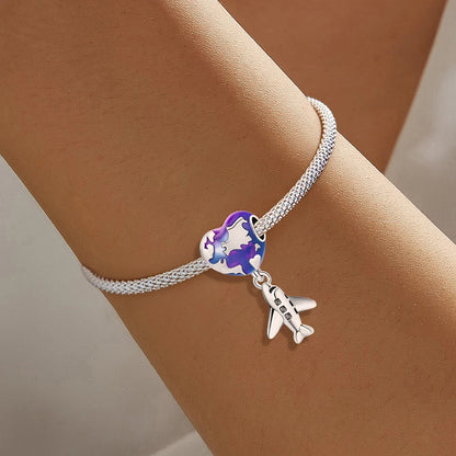 925 Sterling Silver Cute Butterfly Elephant Blue Series Charms Beads Fit Original Pan Bracelet Bangle High Quality DIY Jewelry