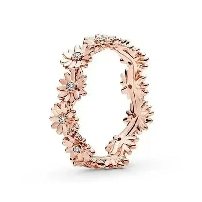 Hot selling 925 sterling silver rose gold ring high-quality luxury sparkling crystal ring women's jewelry exquisite holiday gift