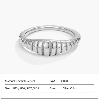 Waterproof Stainless Steel Ring for Women Non-fading Heart Ring Stylish Metal Rings Simple New Jewelry Wholesale Dropshipping