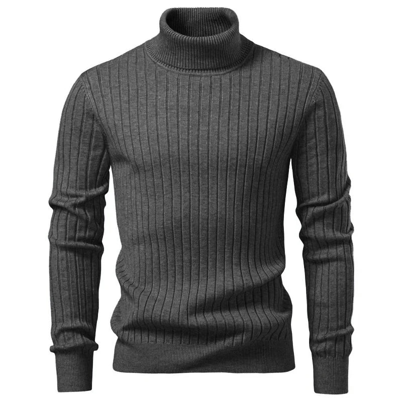 Animal Game Men's Cold Blouse Casual Sweaters Woolen Turtleneck Sweater Stripe Pullover Knitwear Warm Outdoor Jerseys Basic Tops