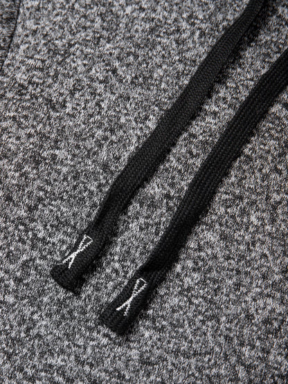 Men's Winter Warm Long Coat Zipper Jacket Zip Windbreaker Thick Fleece Windproof Overcoat Casual Contrast Color Hooded Jacket