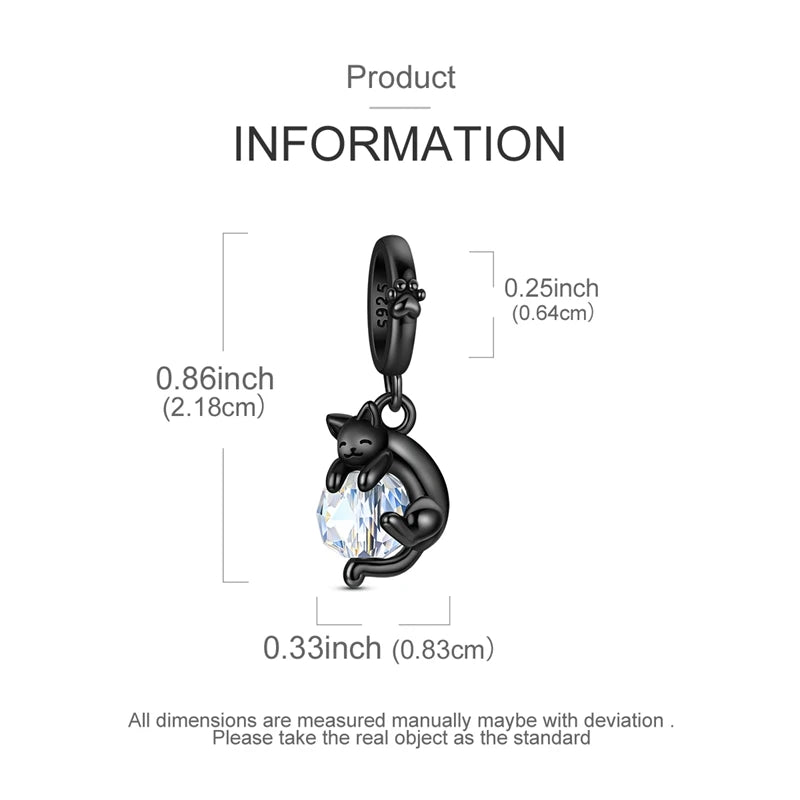 925 Silver Sparkling Cat Dog Charms Pendants Love Family Father Beads Fits Original Bracelet Gift for Women