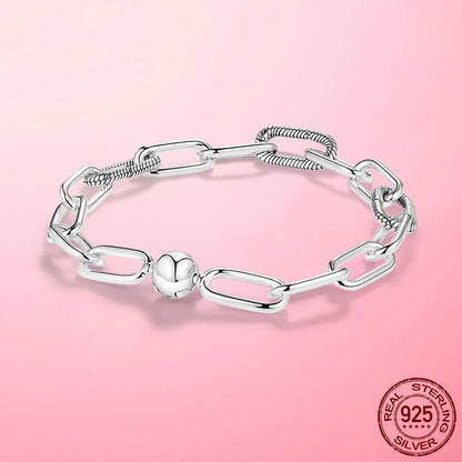 Original Gold Color Me Bracelet 925 Silver Me Lobster Clasp Chain Link Femme Bracelet For Women Jewelry Gift Pulseira