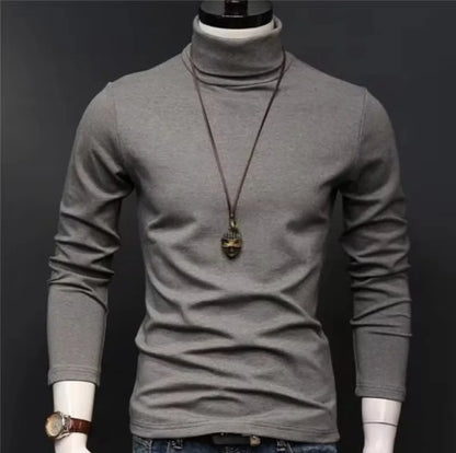 Winter Mens Turtleneck Sweaters Casual Thermal Long Sleeve Slim Fit Pullovers Stretch Basic Tops Sweatshirt Jumper Autumn TShirt