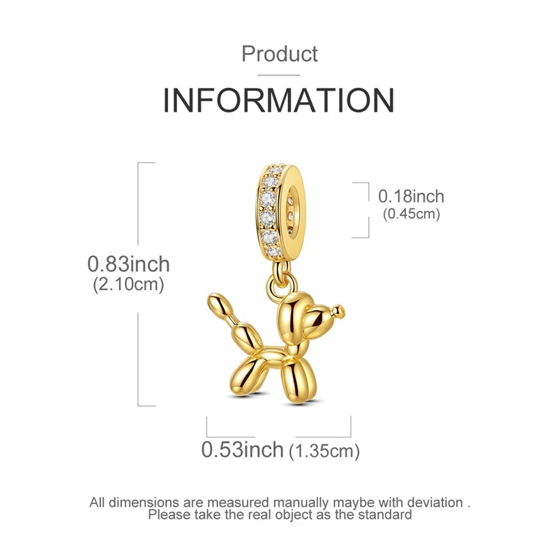 Gold Series 925 Sterling Silver Firefly Leopard Seahorse Crystal Ball Flower Charm Fit DIY Bracelet Necklace Boutique Party Gift