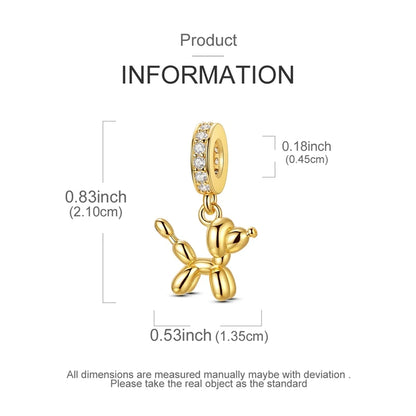 Gold Series 925 Sterling Silver Firefly Leopard Seahorse Crystal Ball Flower Charm Fit DIY Bracelet Necklace Boutique Party Gift