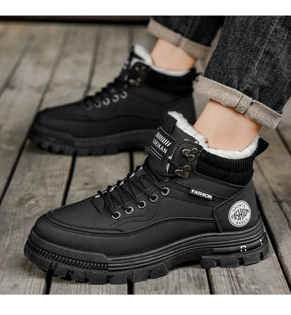 Men's comfortable casual versatile outdoor cotton shoes winter warm shoes plus size fashion youth non-slip soft-sole work shoes