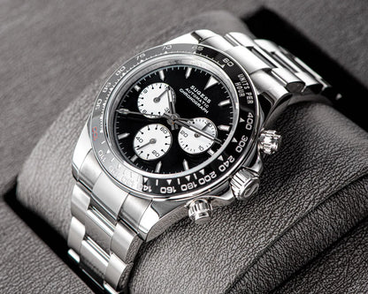 Sugess Diving Mens Watch Panda Automatic Mechanical Chronograph Peacock SL4801 Movement Wristwatch Waterproof Ceramic Bezel New