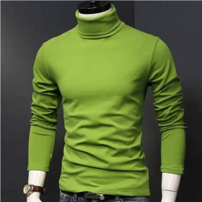 Winter Mens Turtleneck Sweaters Casual Thermal Long Sleeve Slim Fit Pullovers Stretch Basic Tops Sweatshirt Jumper Autumn TShirt