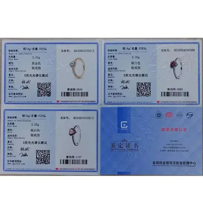 Hot selling 925 chapter pure silver heart-shaped ring, exquisite sparkling crystal charm ring, women's earth jewelry gift