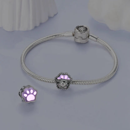 Original Charms Bead Pendant 925 Sterling Silver Cat Paw Bow Girl Cherry Firefly Heart Charm Fit Bracelet DIY Women Jewelry Gift
