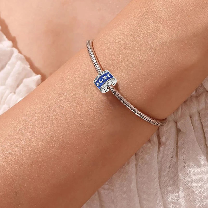 925 Sterling Silver Cute Butterfly Elephant Blue Series Charms Beads Fit Original Pan Bracelet Bangle High Quality DIY Jewelry