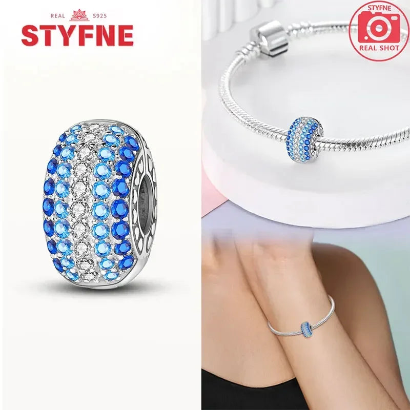 Real Silver 925 Clip Charms Heart Beads Stopper Safety Chain for Original Bracelet Making Fine Jewelry Gifts for Women Diy