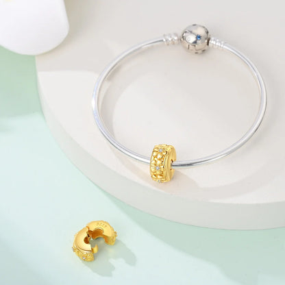 Gold Series 925 Sterling Silver Firefly Leopard Seahorse Crystal Ball Flower Charm Fit DIY Bracelet Necklace Boutique Party Gift