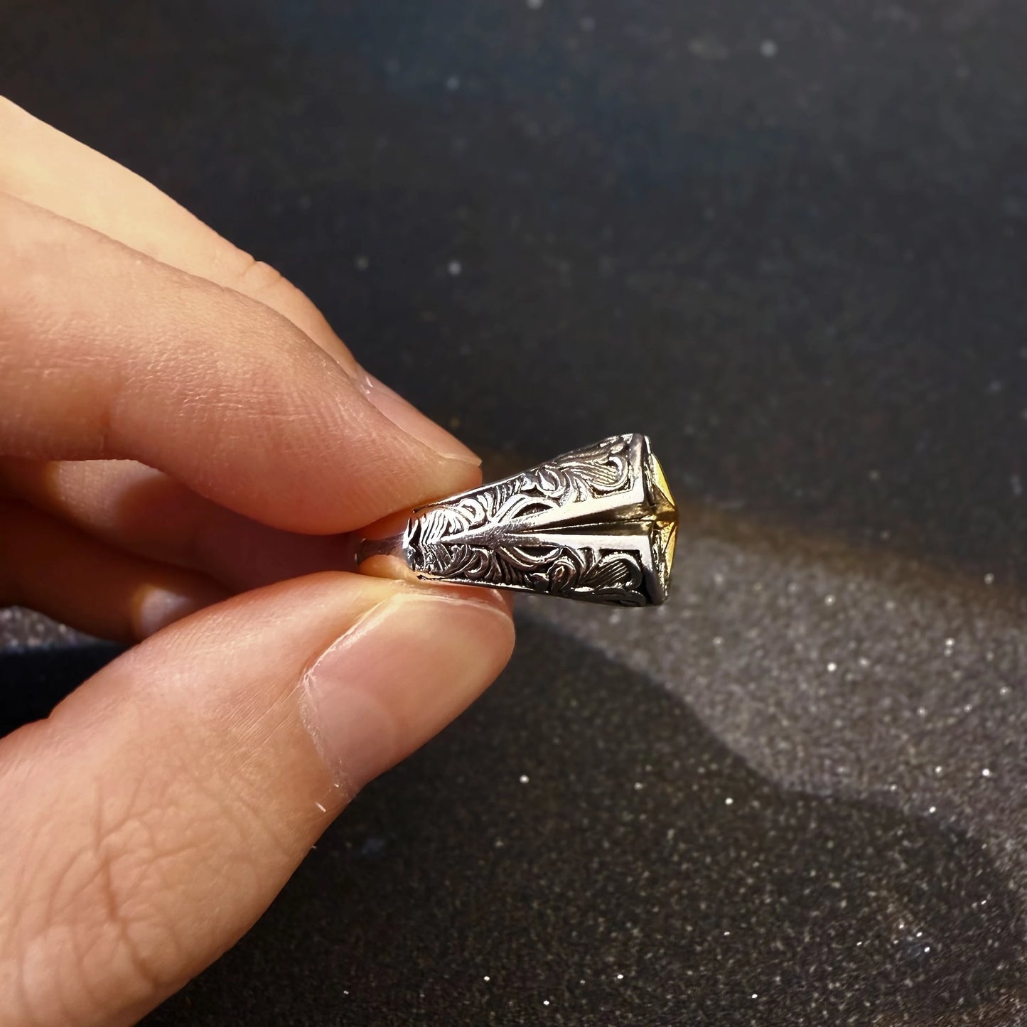 Retro Polaris North Star Adjustable Open Ring For Men Punk Gothic Edgy Copper Jewelry Unisex Accessories Good Fortune Love Gift