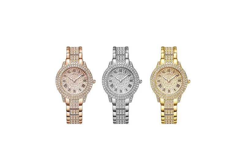 Luxury Women Shiny Bracelet Watches Fine Zircon Mechanical Lady Wristwatches Fashion Folding Watches Buckle Watch Reloj Mujer